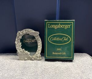 Longaberger Collector's Club 2001 Renewal Gift Pewter Picture Frame NEW in Box